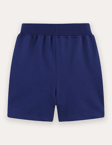 Unicorn Embroidered Cotton Shorts